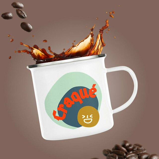 CRAQUE 😜 CAPSULE VERT CAMEL 😜 Mug métal
