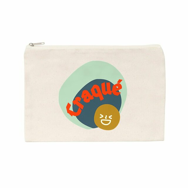 CRAQUE 😜 CAPSULE VERT CAMEL 😜 Pochette - trousse 100% coton recyclé - Image