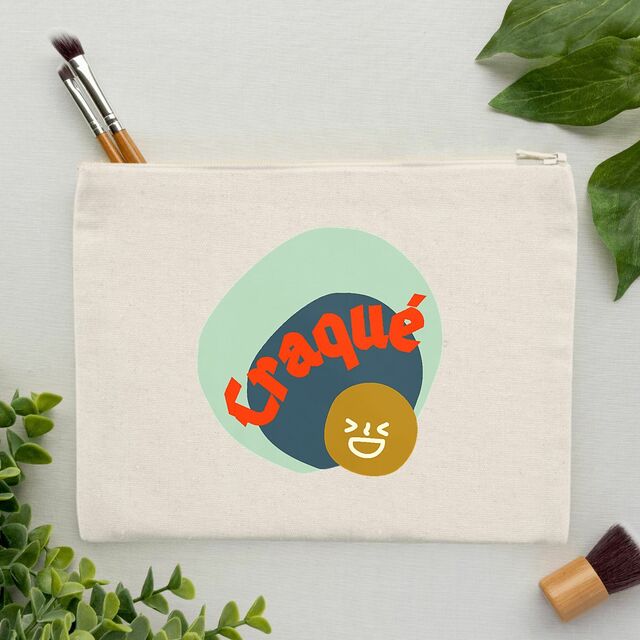 CRAQUE 😜 CAPSULE VERT CAMEL 😜 Pochette - trousse 100% coton recyclé