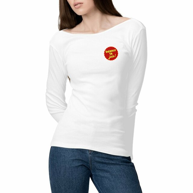 Balance ta joie ! motif au côté T-shirt écologique manches longues 2 coloris Singer - capsule bordeaux & jaune