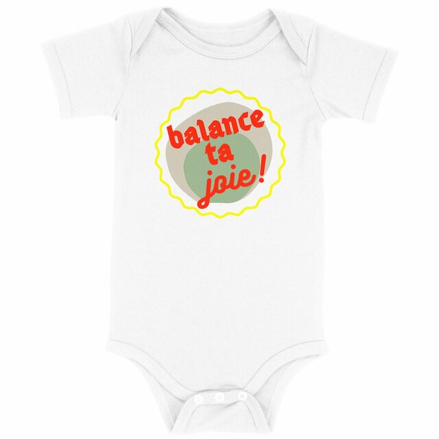 Balance ta joie ! Body écologique - capsule vert gris jaune rouge - Image