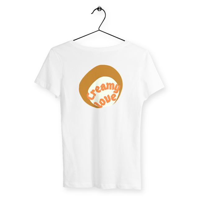 🥞 CREAMY LOVE (dos) 🥞 🧡 T-shirt léger 100% coton biologique 4 coloris - Image