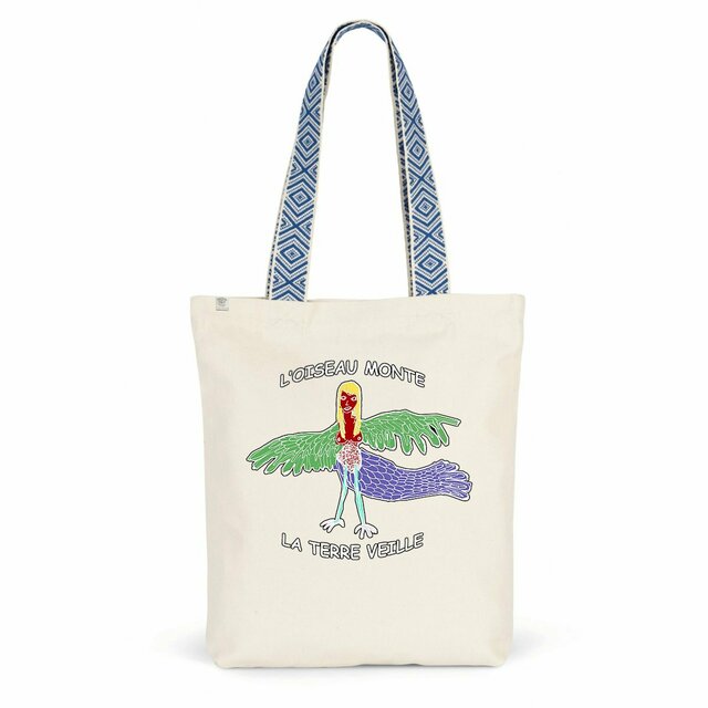 L'Oiseau Monte, la Terre Veille - Totebag ethnique