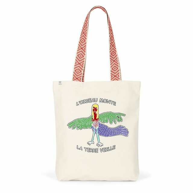 L'Oiseau Monte, la Terre Veille - Totebag ethnique - Image