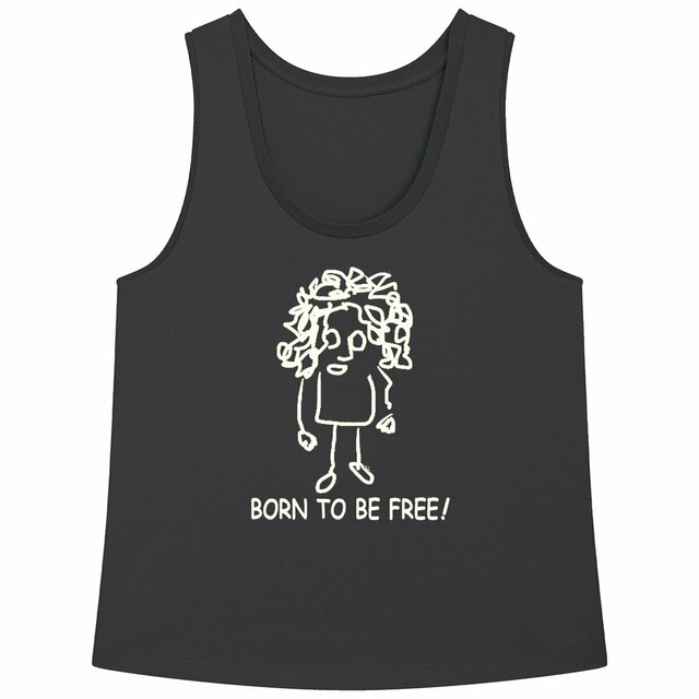 Born to be free-vF-B/N-Débardeur Femme Ample