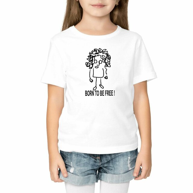 Born to be free-vF-N/B - T-shirt Enfant Léger