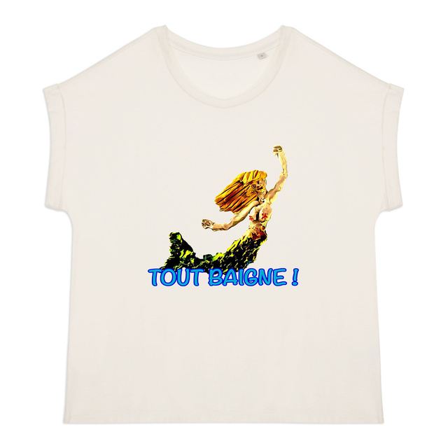Tout Baigne - T-shirt femme biologique manches à revers - Image