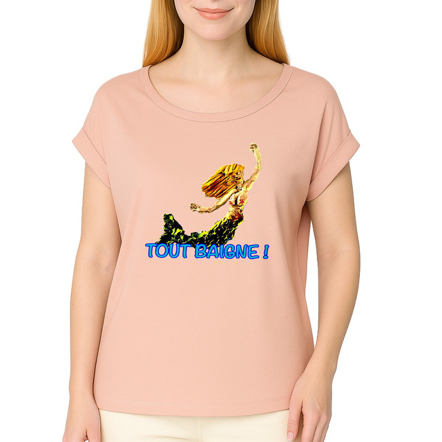 Tout Baigne - T-shirt femme biologique manches à revers