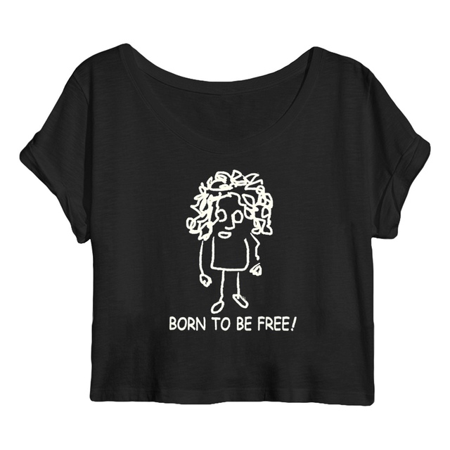 Born to be free-vF-B/N-Crop top Femme