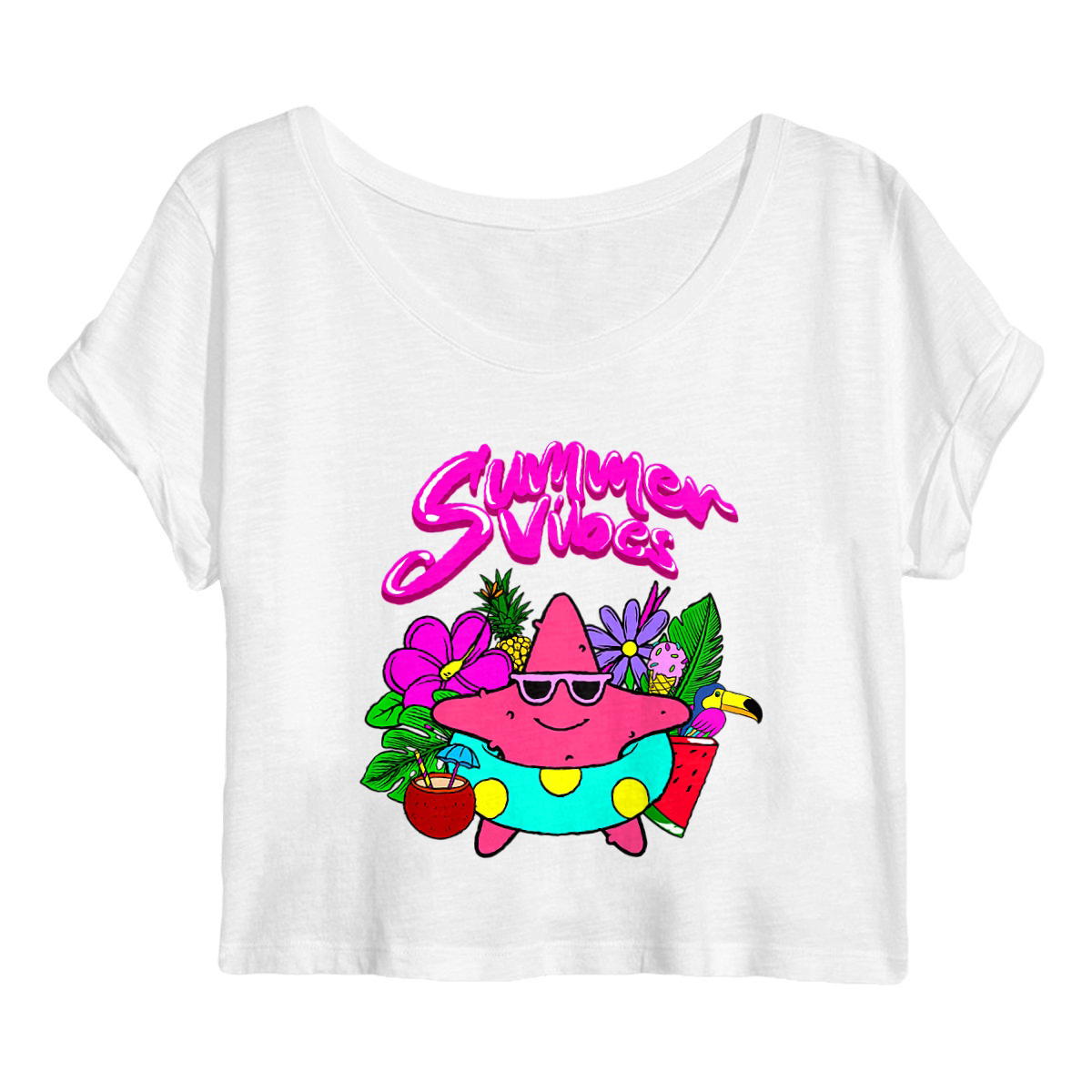 Image back Crop Top Femme "Summer Vibes"