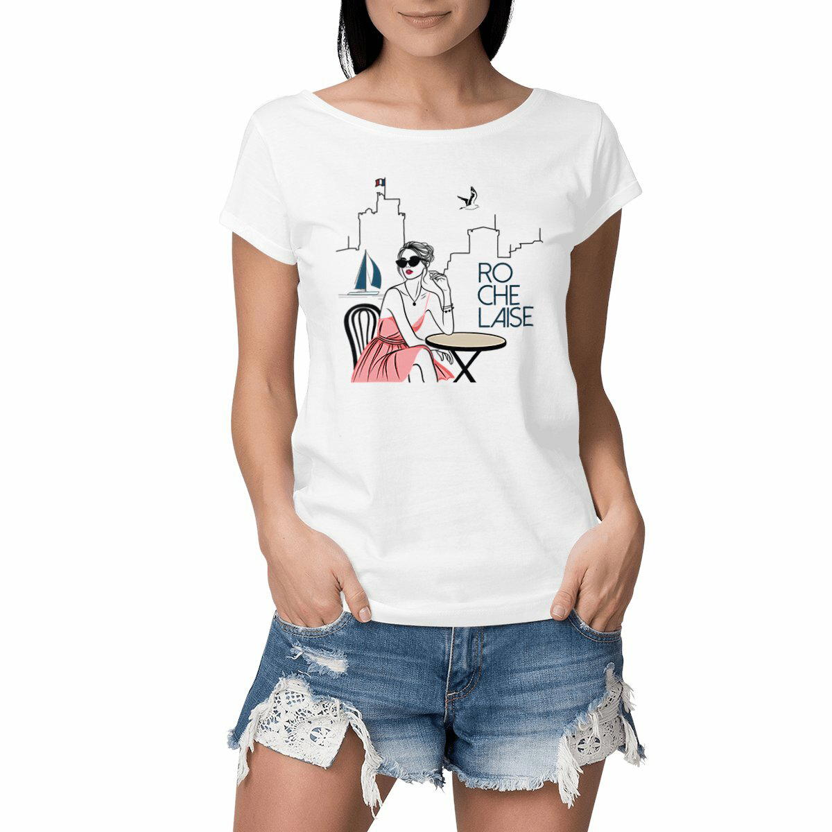 Image front T-shirt Femme Rochelaise Élégance - Premium