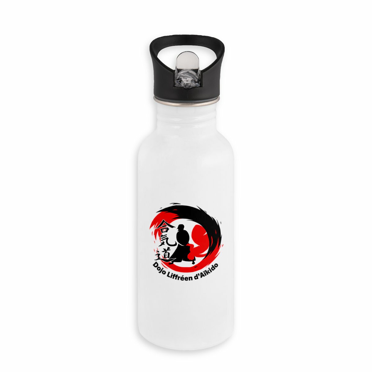 Bouteille en inox avec paille