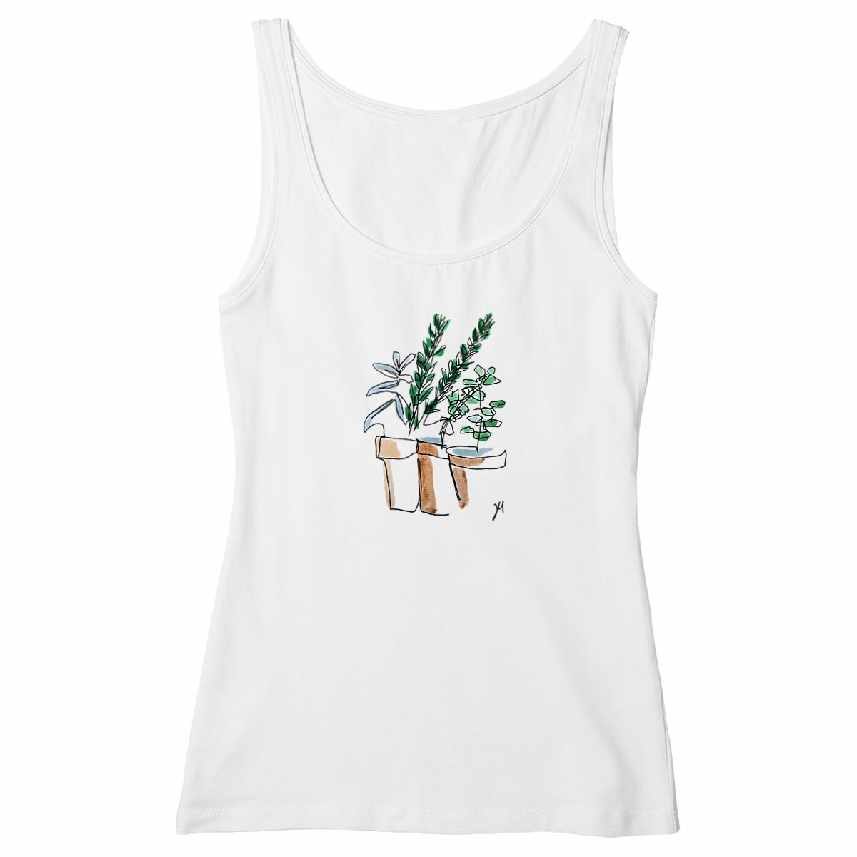 Image back Women's tank top - plants
