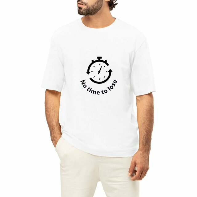 Image front T-shirt Homme Oversized No time to lose