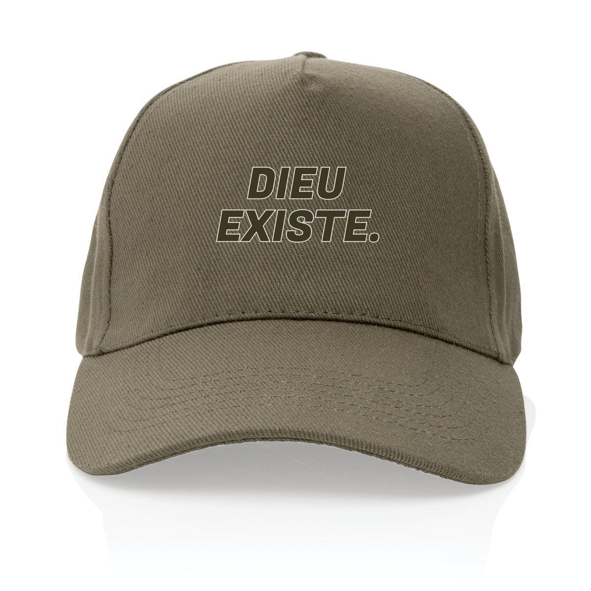 Image front Casquette "Dieu existe" 100% recyclée - Kaki