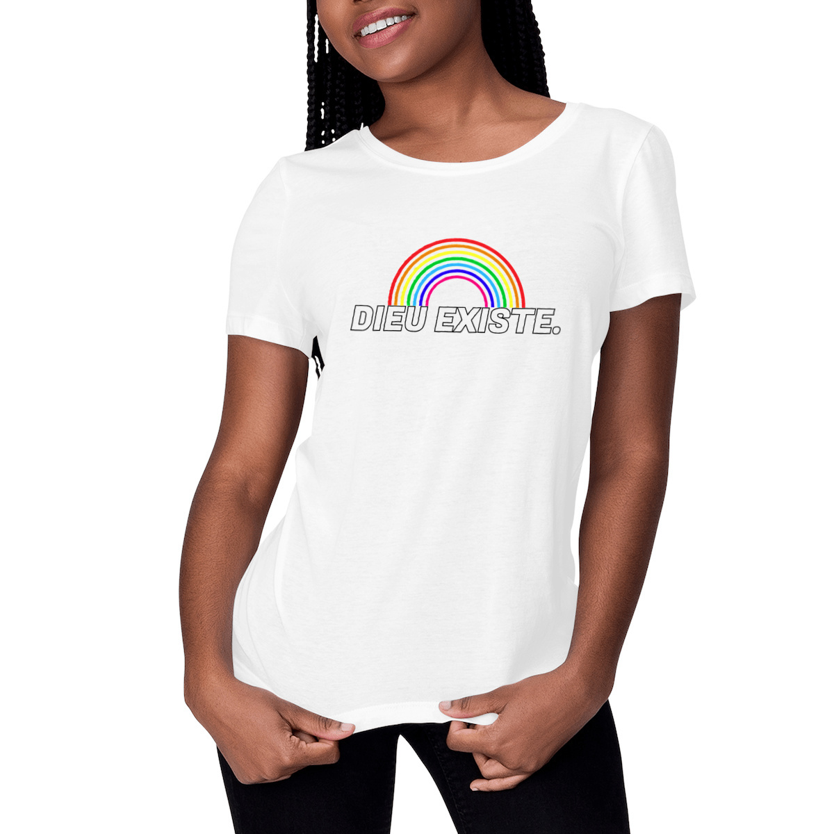 Image front T-shirt Femme "Arc de Dieu" - Blanc