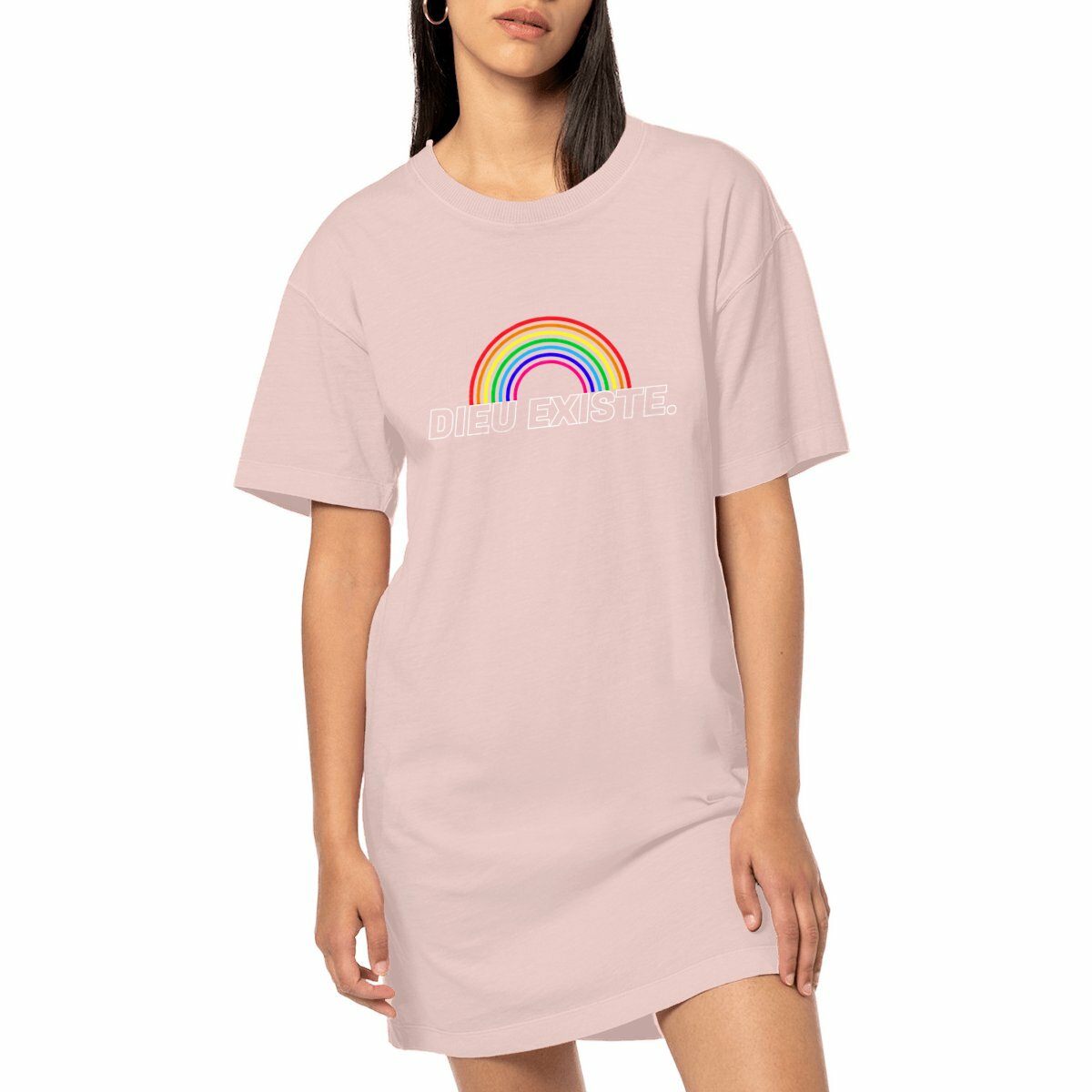 Image front Robe T-shirt "Arc de Dieu" - Pétale de rose