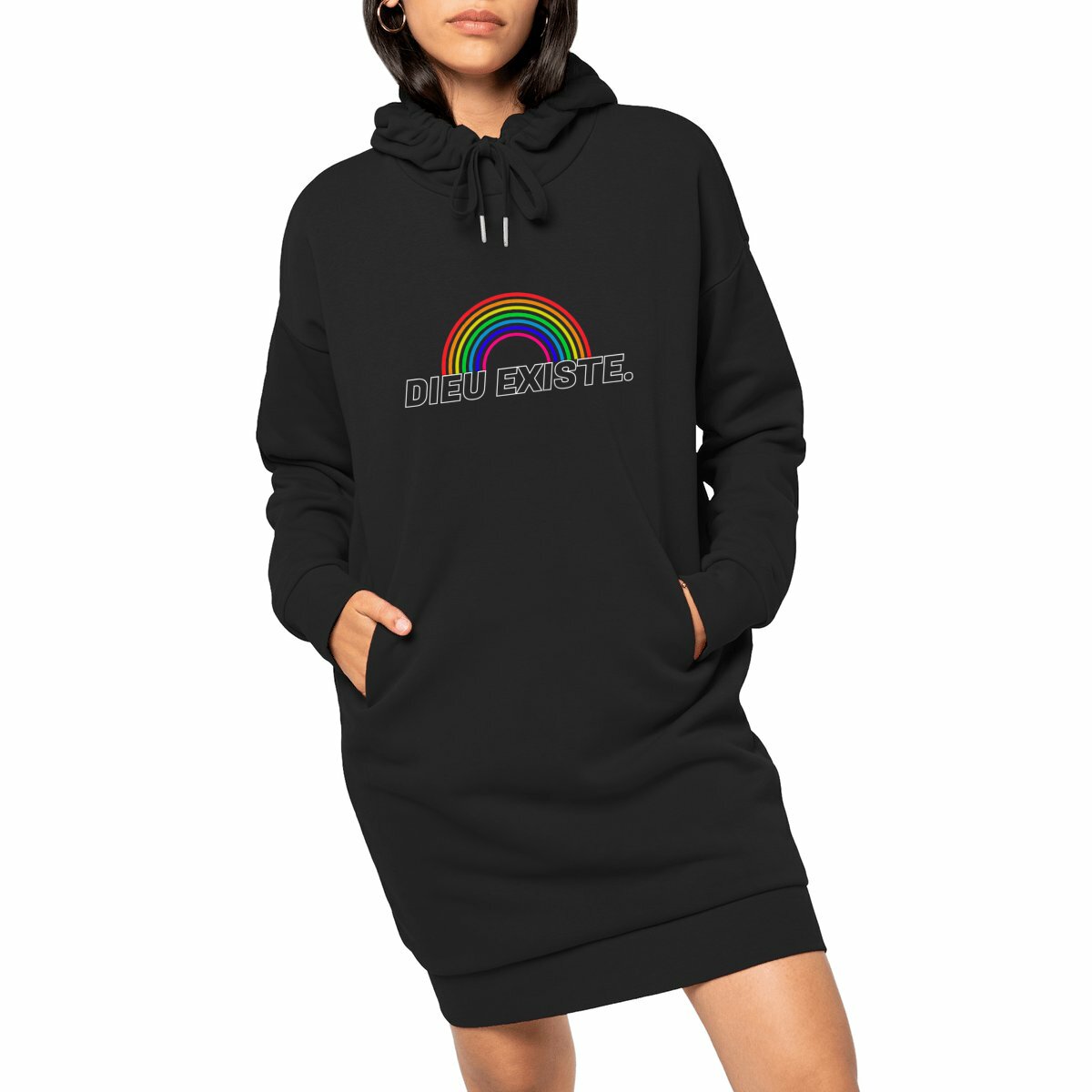 Image front Robe Sweat "Arc de Dieu" - Noir