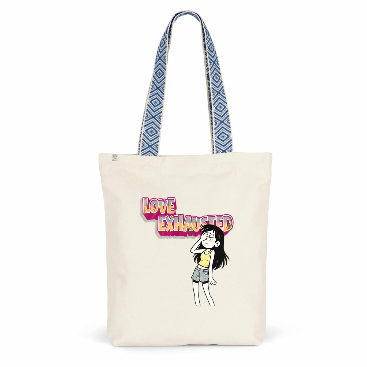 Love Exhausted Ethnic Tote Bag | Eco-Friendly Statement Bag - Image