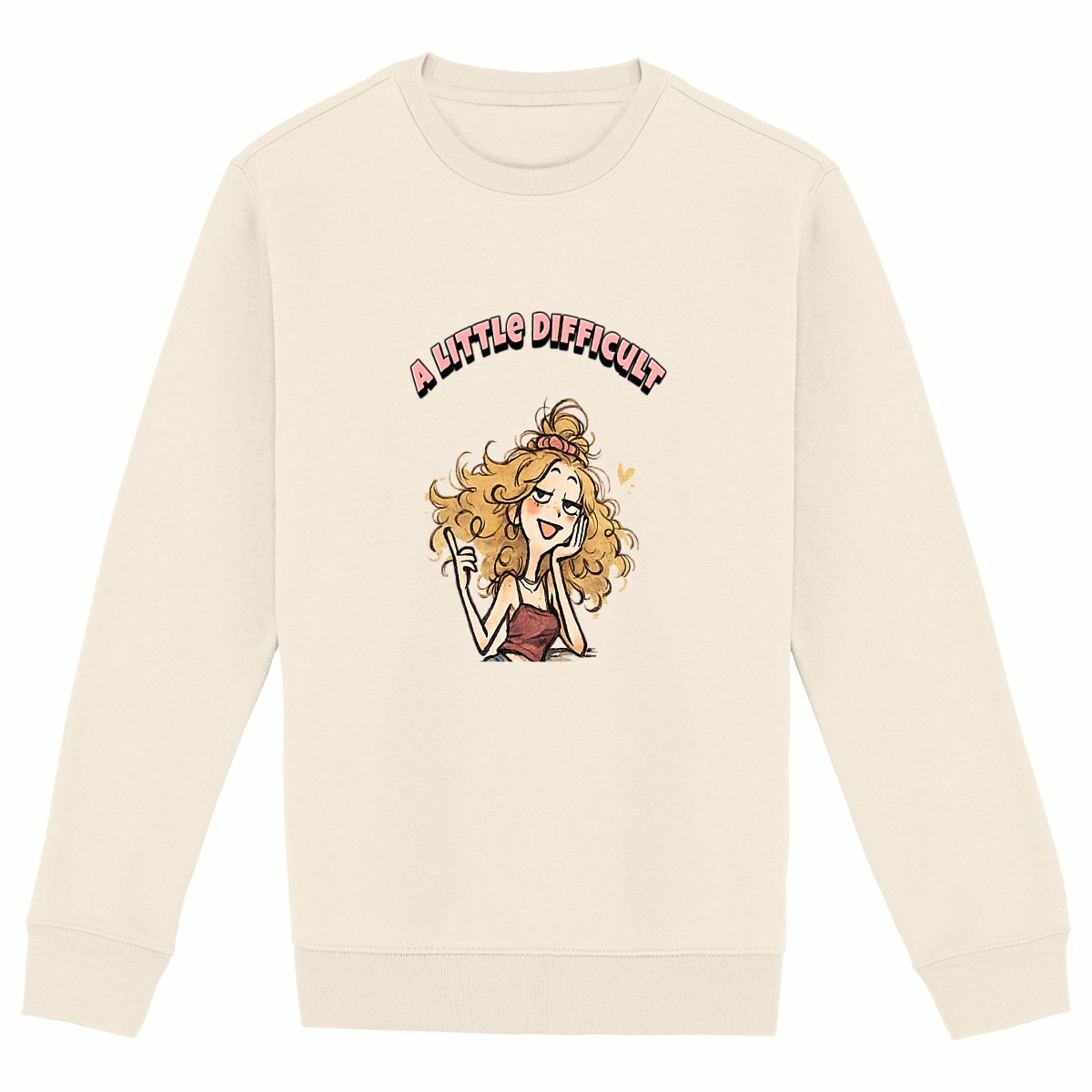 A Little Difficult Doodle Girl Sweatshirt