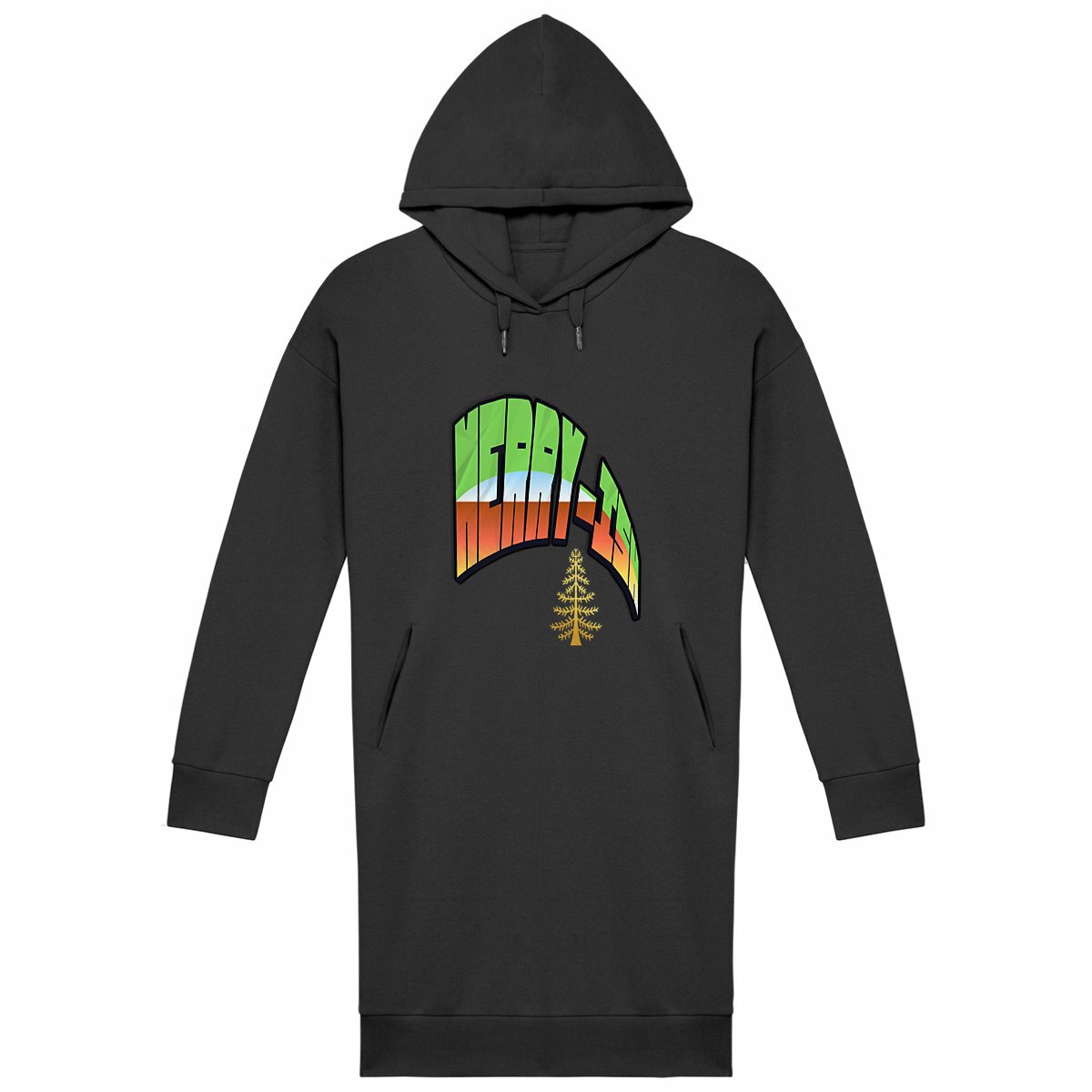 Merry-ish Women’s Hoodie Dress | Holiday Graphic Hoodie | Kesef Artisan - Image