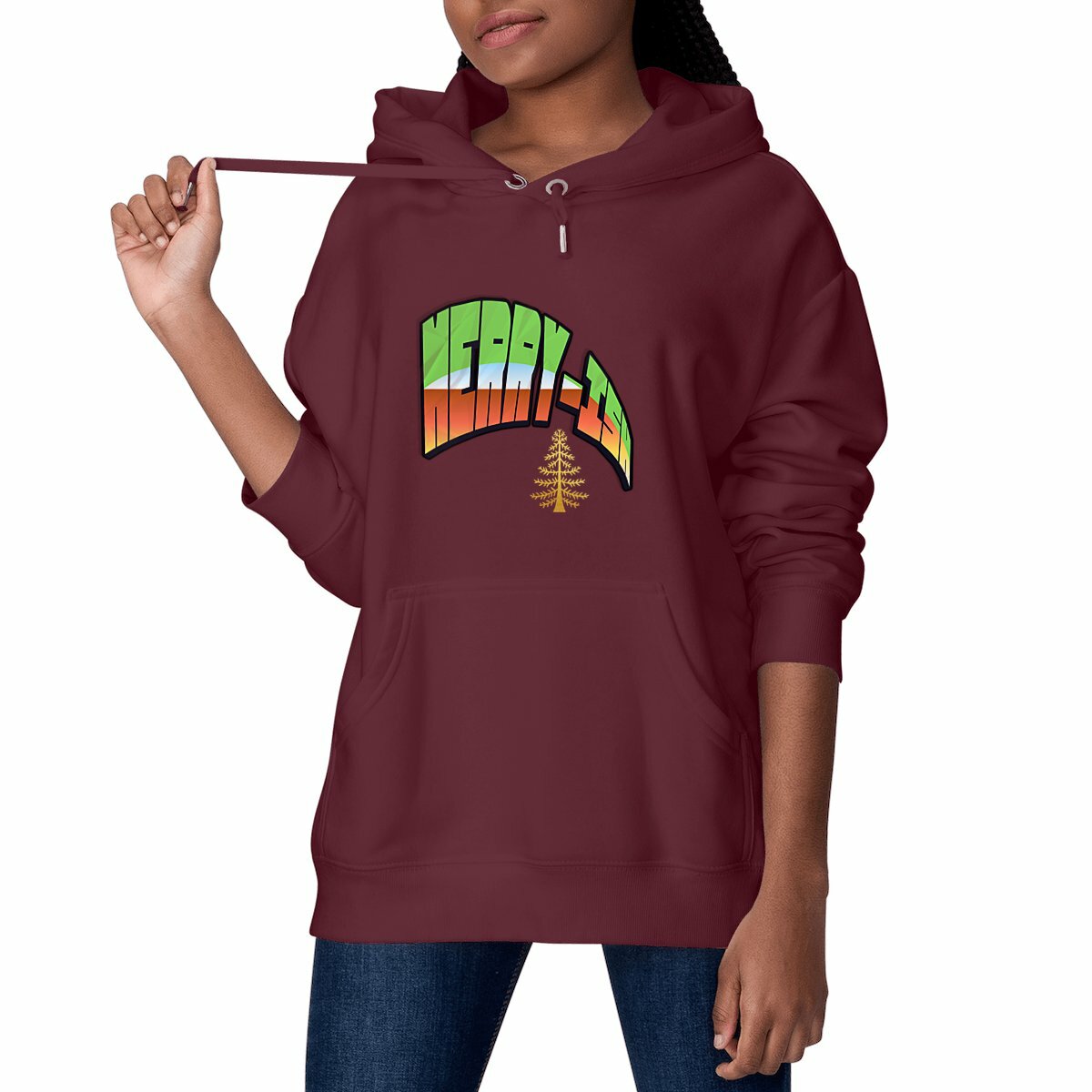 Merry-ish Unisex Heavyweight Hoodie | Holiday Graphic Hoodie | Kesef Artisan