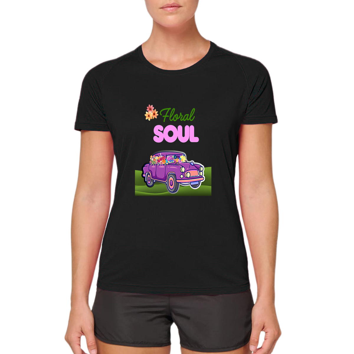 Women’s Recycled Sports T-Shirt – Floral Soul