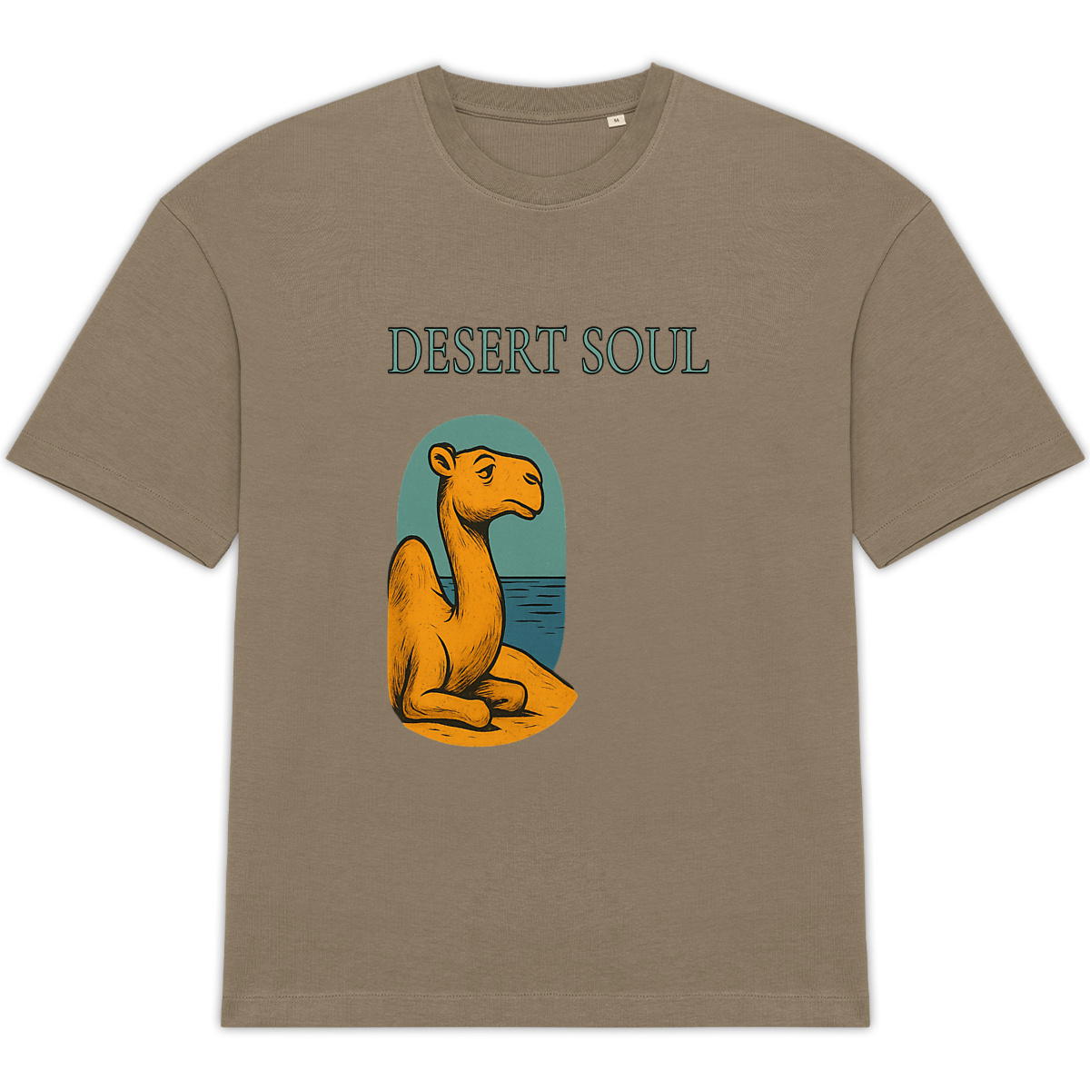 Desert Soul Oversized T-Shirt | Minimalist Camel Aesthetic – Kesef Artisan - Image