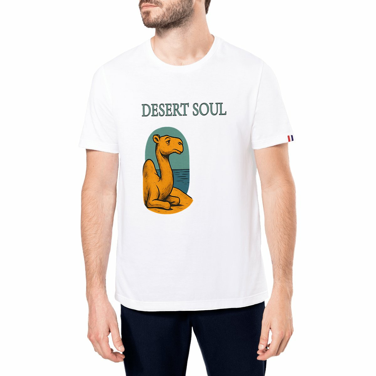Desert Soul Minimalist Camel T-Shirt | Made in France – Kesef Artisan