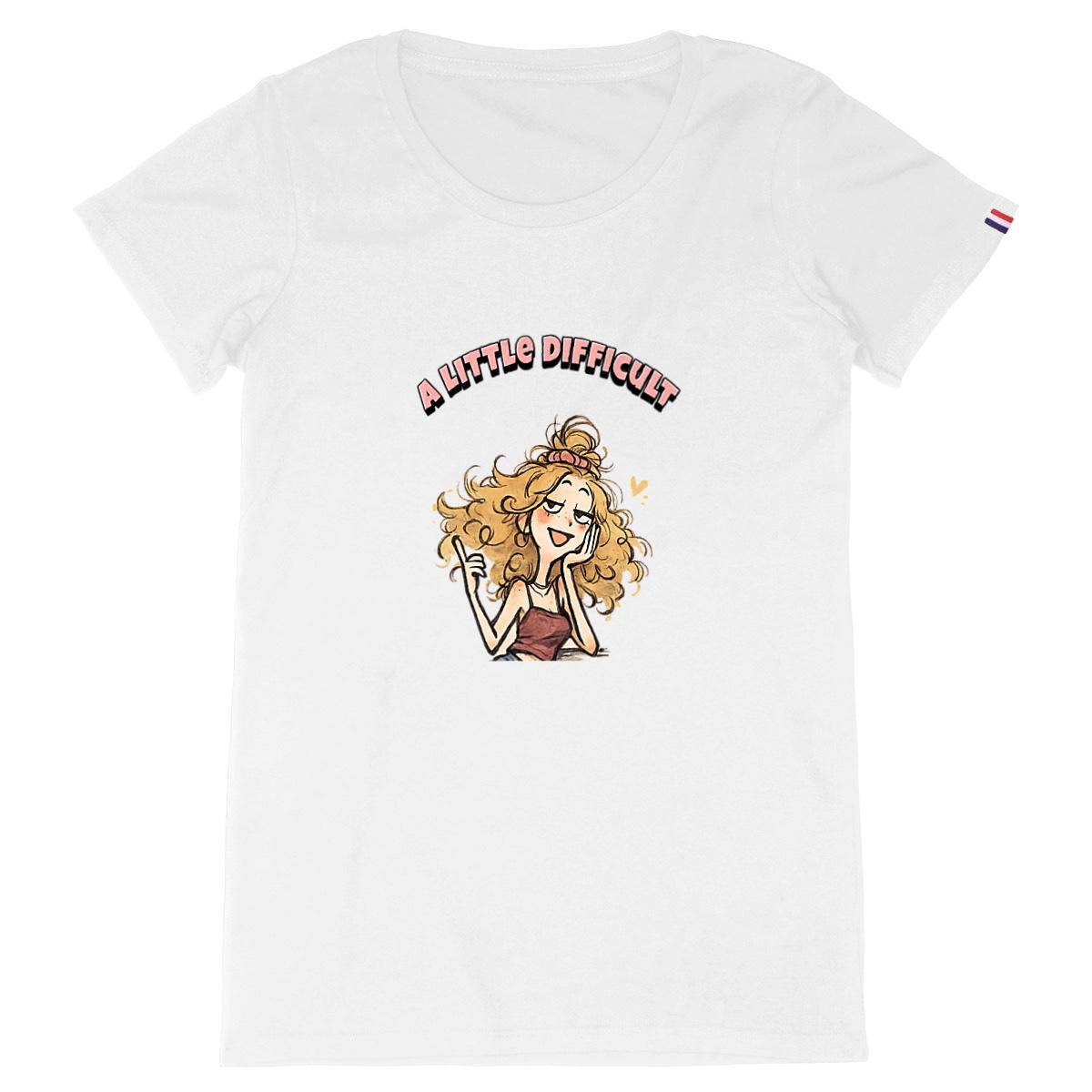 A Little Difficult Doodle Girl Tee - Image