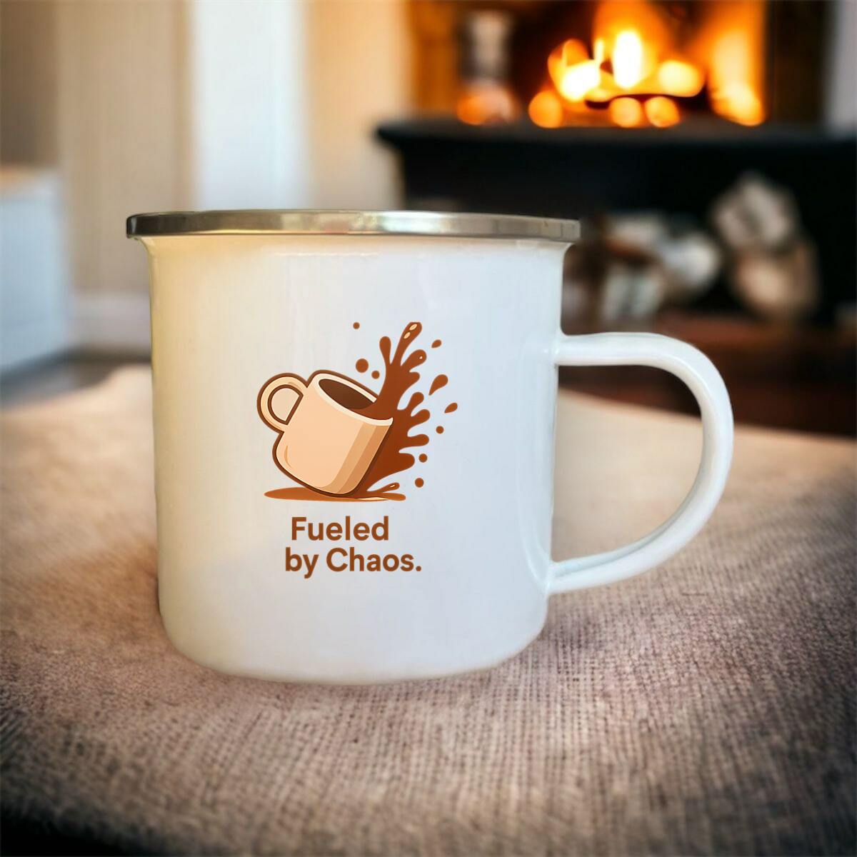 Enamel Mug – Fueled by Chaos | Kesef Project