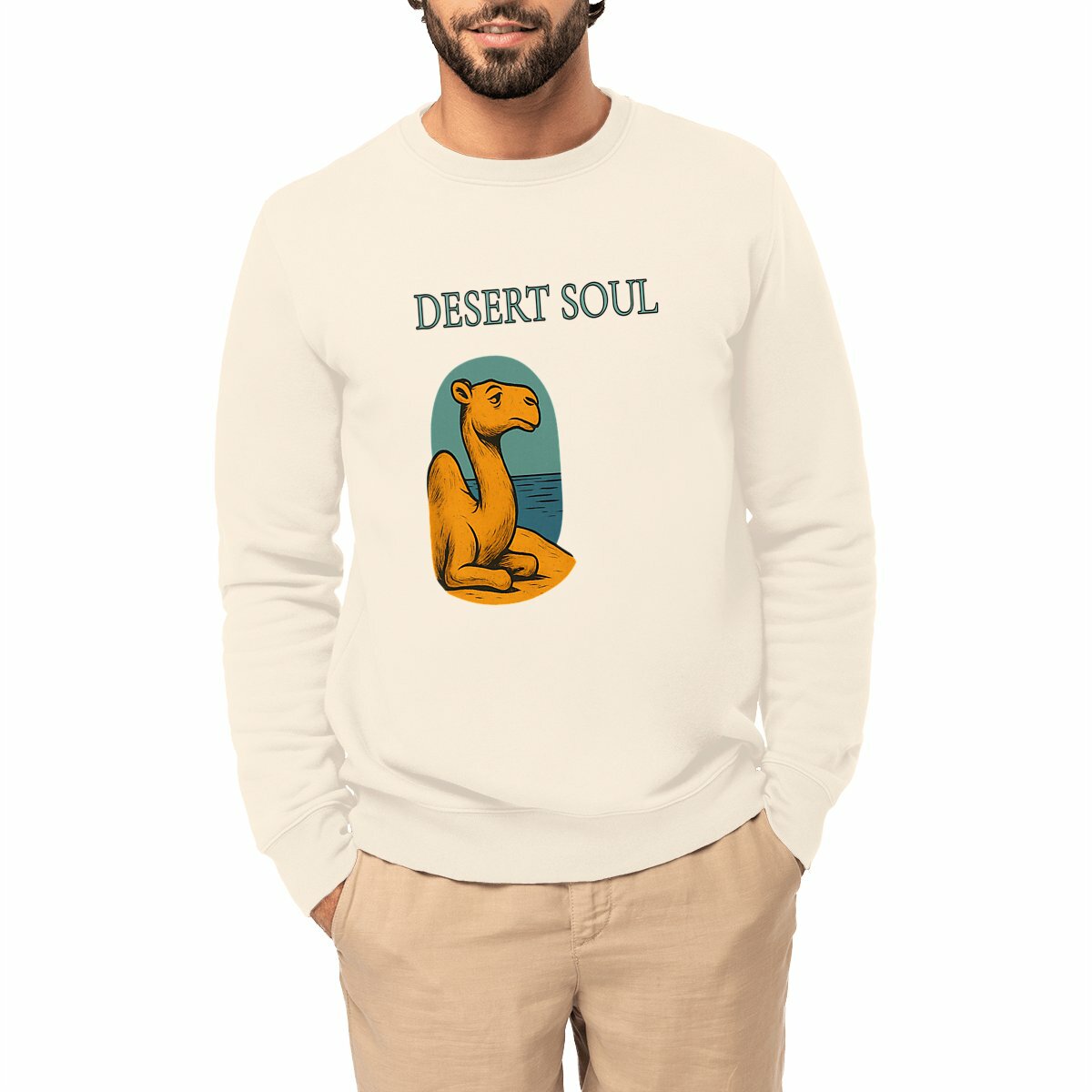 Desert Soul Camel Sweatshirt | Minimalist Aesthetic – Kesef Artisan
