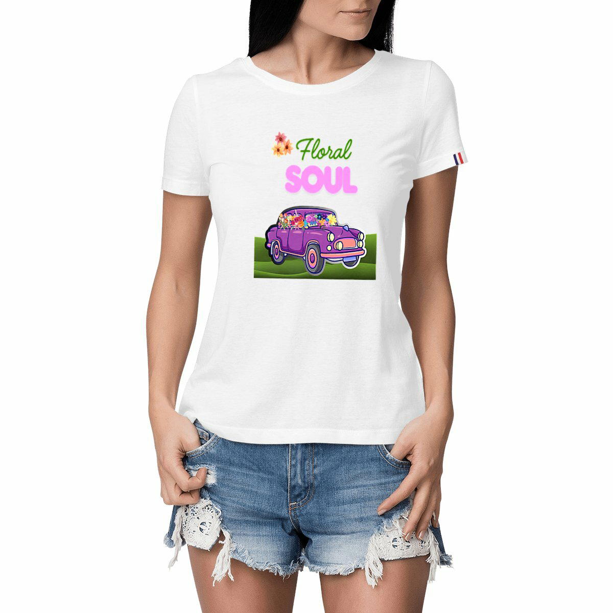 Women's t-shirt Made in France -Floral Soul Mountain