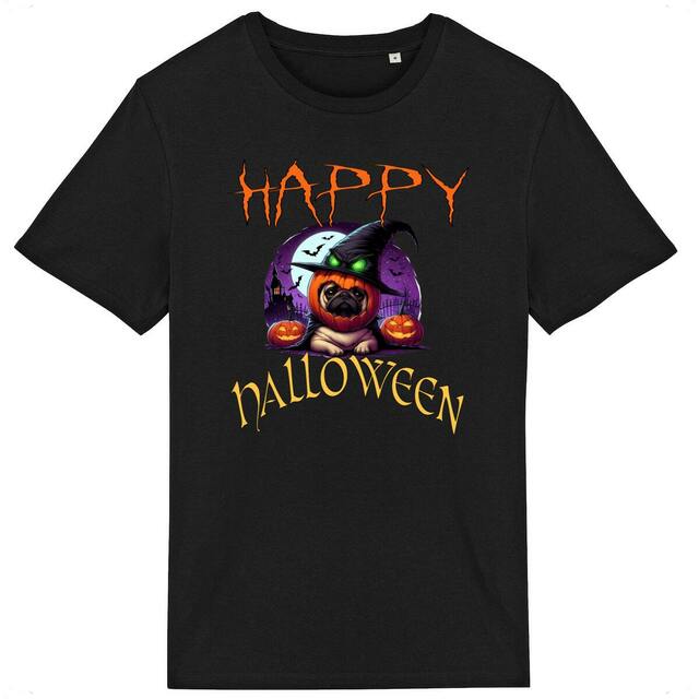 Image back CADEAU HUMOUR CHIEN CARLIN PUG HALLOWEEN 
