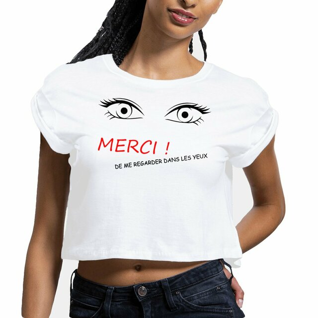 Image front merci de me regarder dans les yeux cadeau sexy humour drague