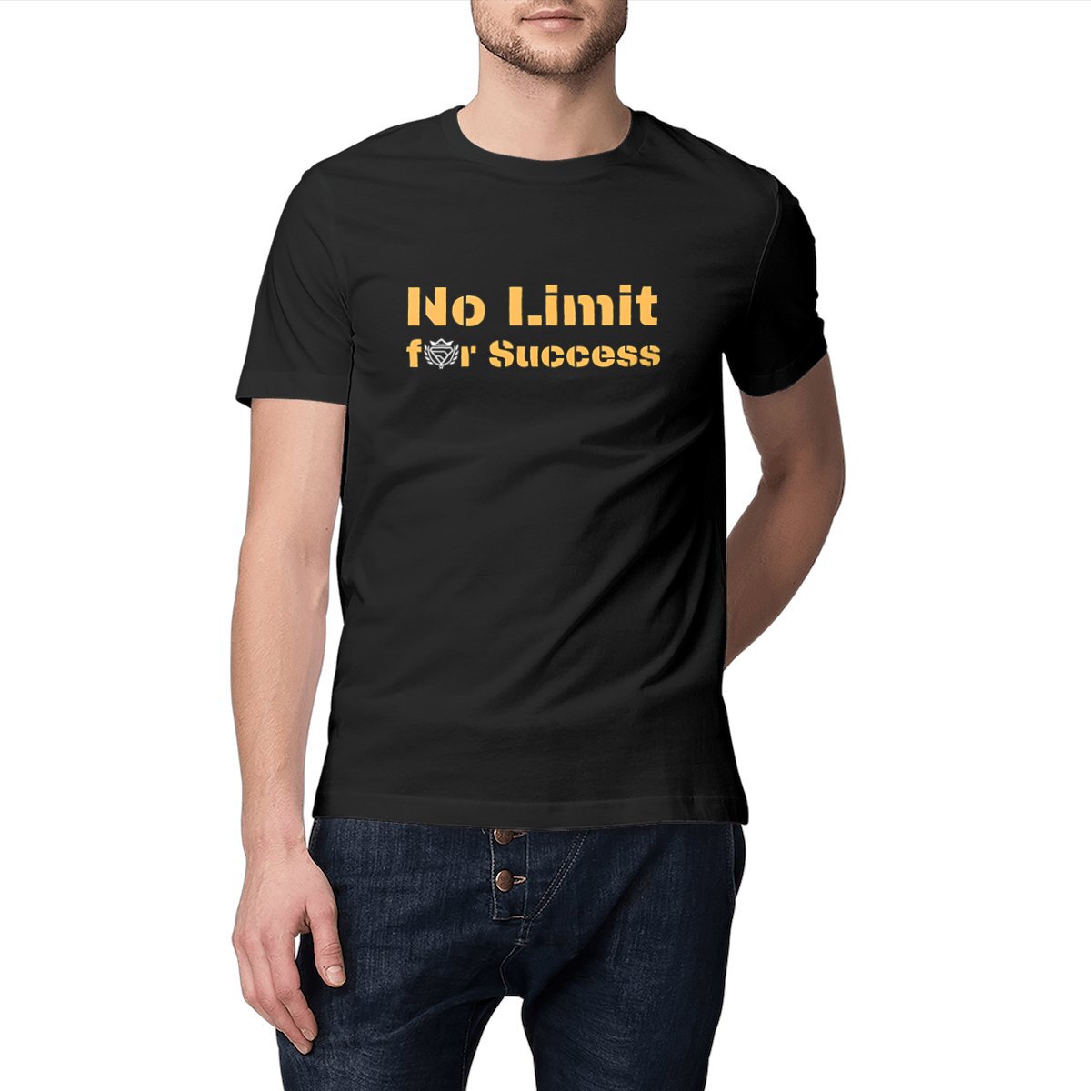 Image front T-Shirt Noir "No Limit for Success"100% coton BIO