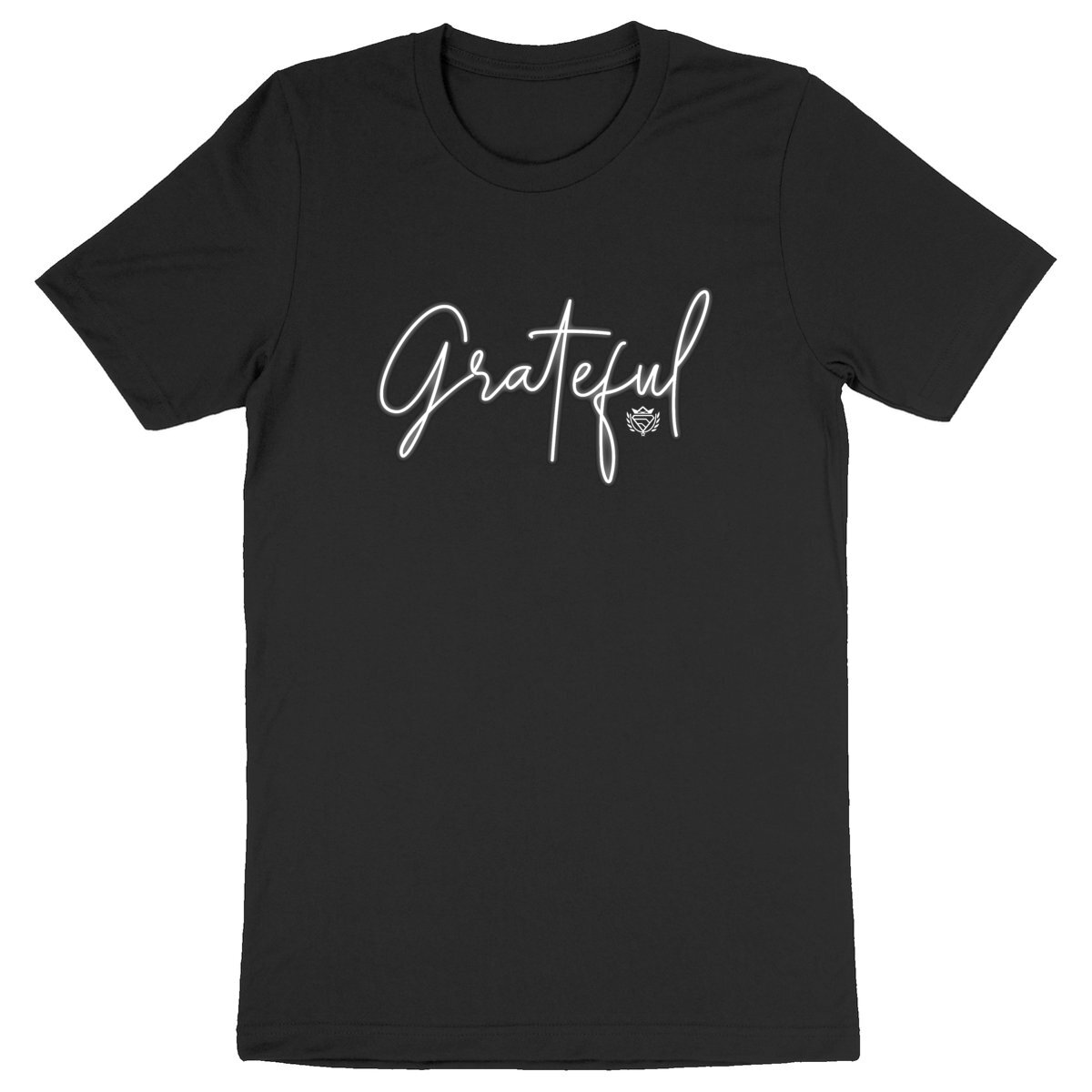 Image back T-Shirt Noir "Grateful"100% coton BIO White 