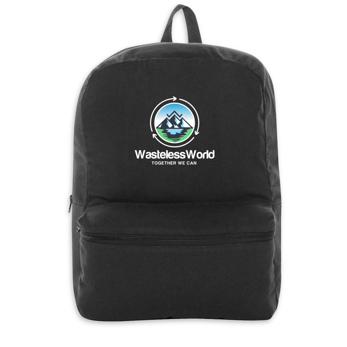 Image back 100% recycled backpack classic logo white