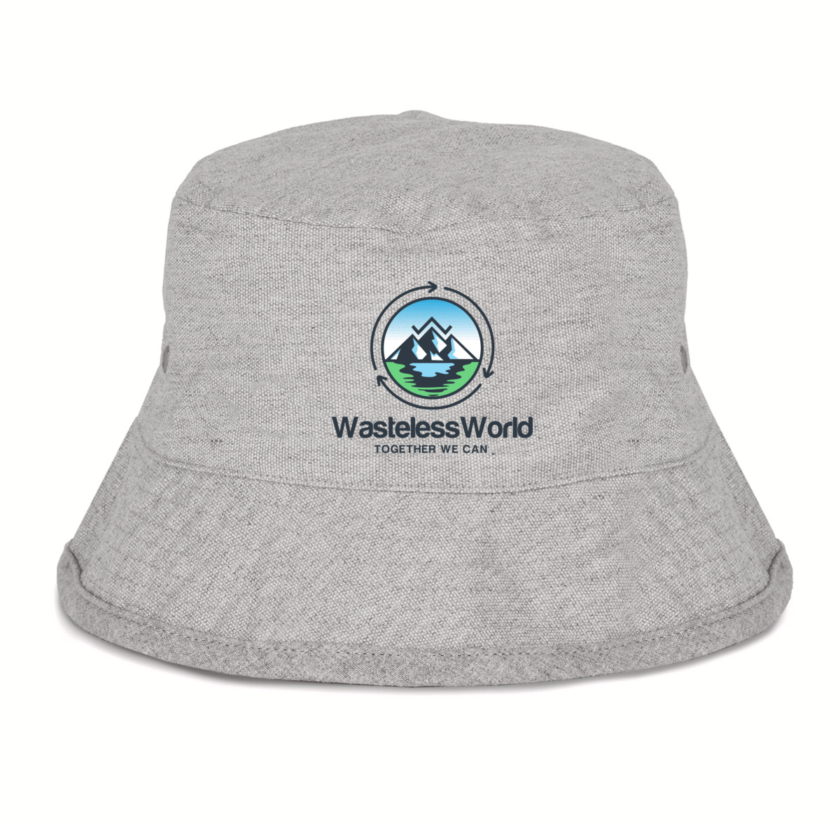 Image front Classic Logo 100% recycled Bucket hat grey