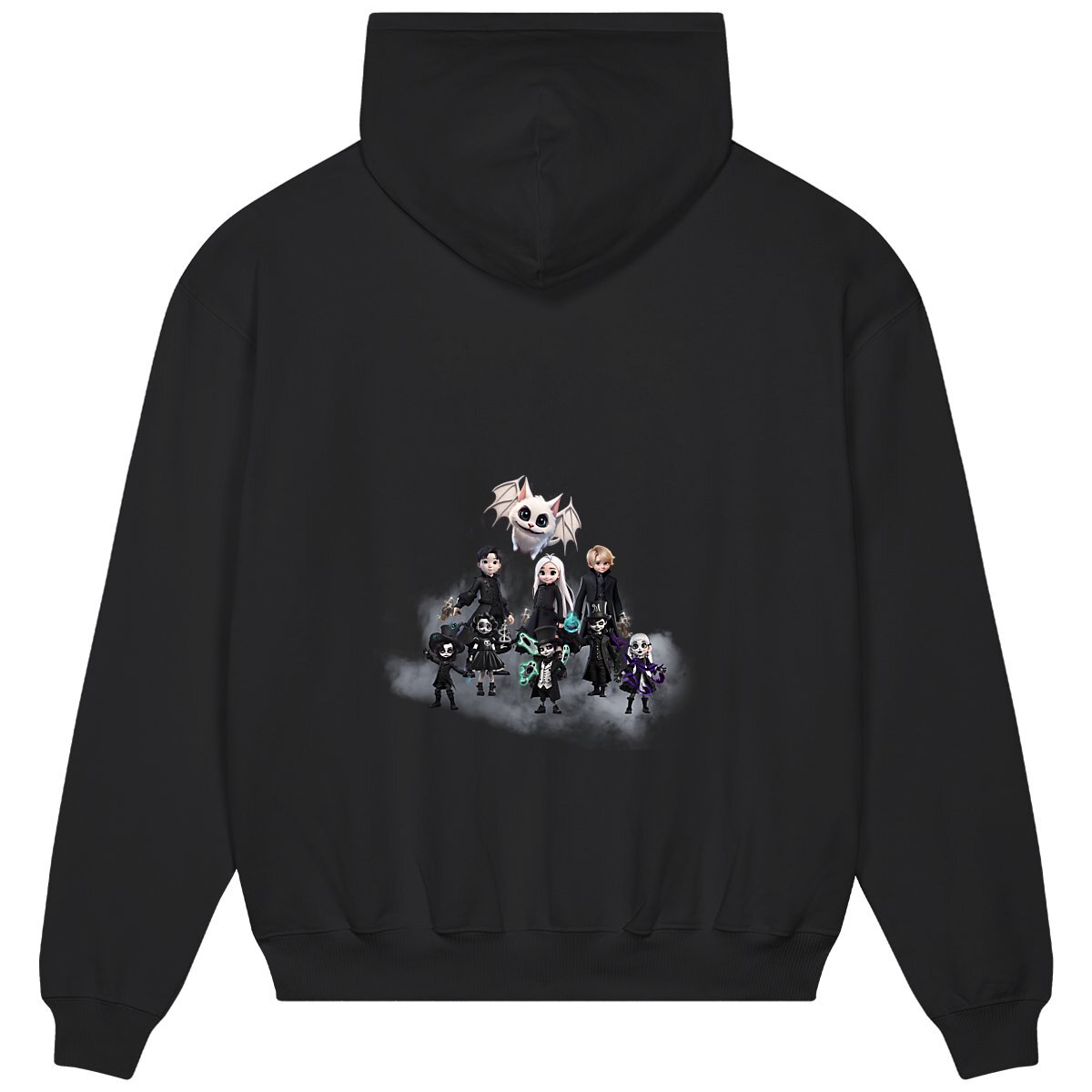 Image back Sudadera negra con capucha unisex