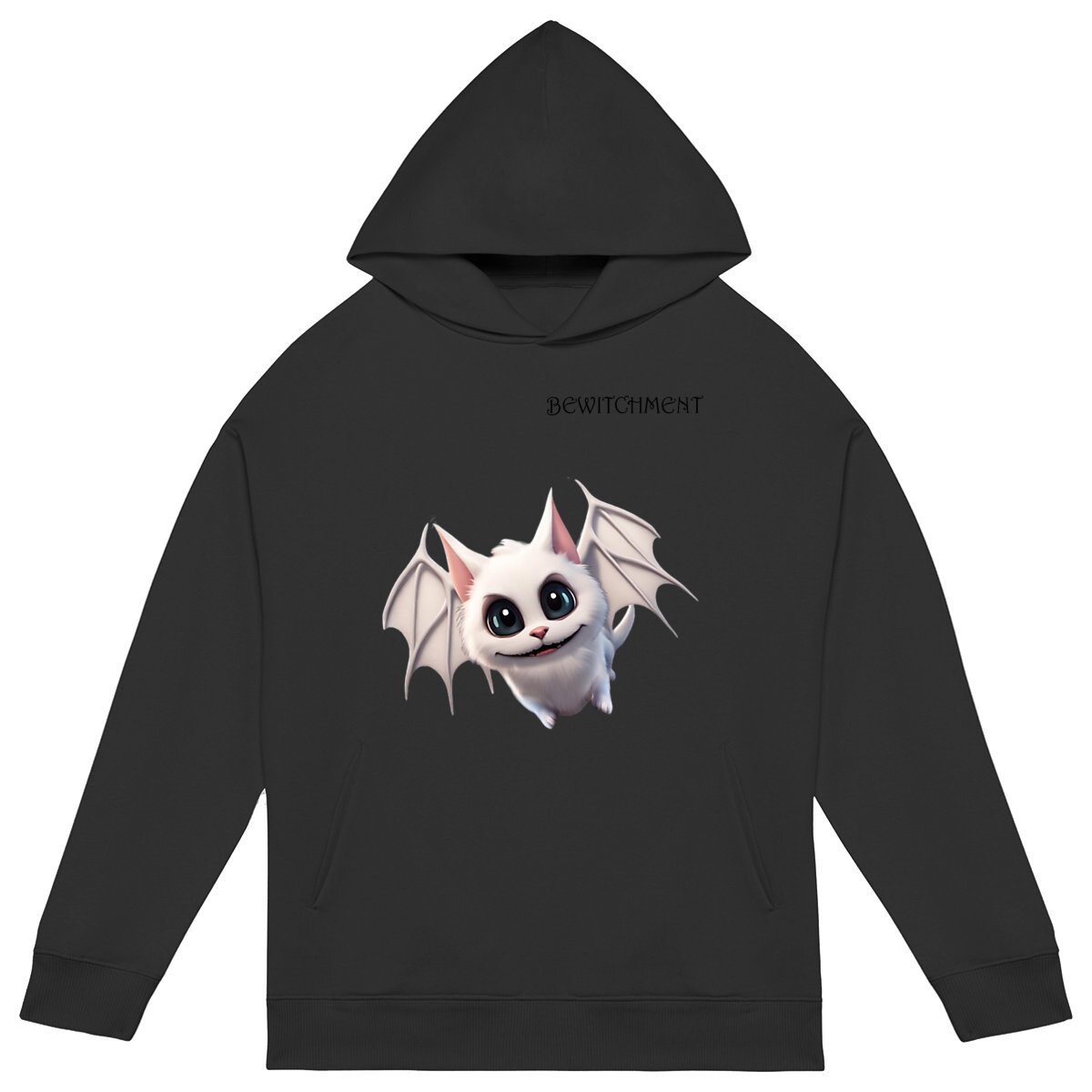 Image front Sudadera negra con capucha unisex