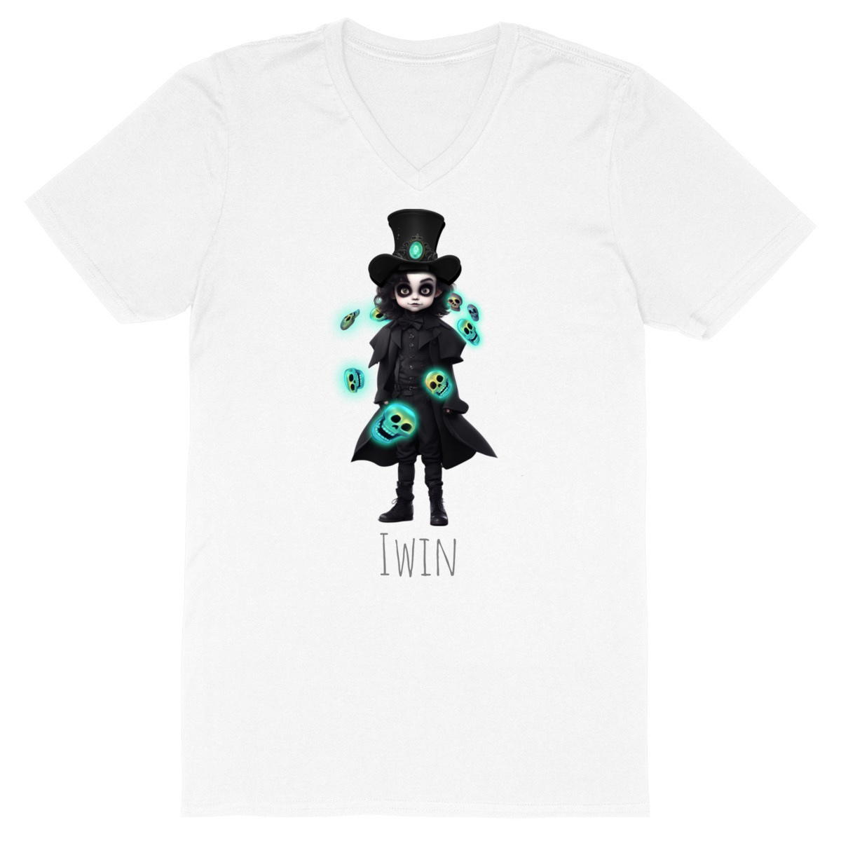 Image back Camiseta manga corta, cuello V, color negro o blanco. Iwin.