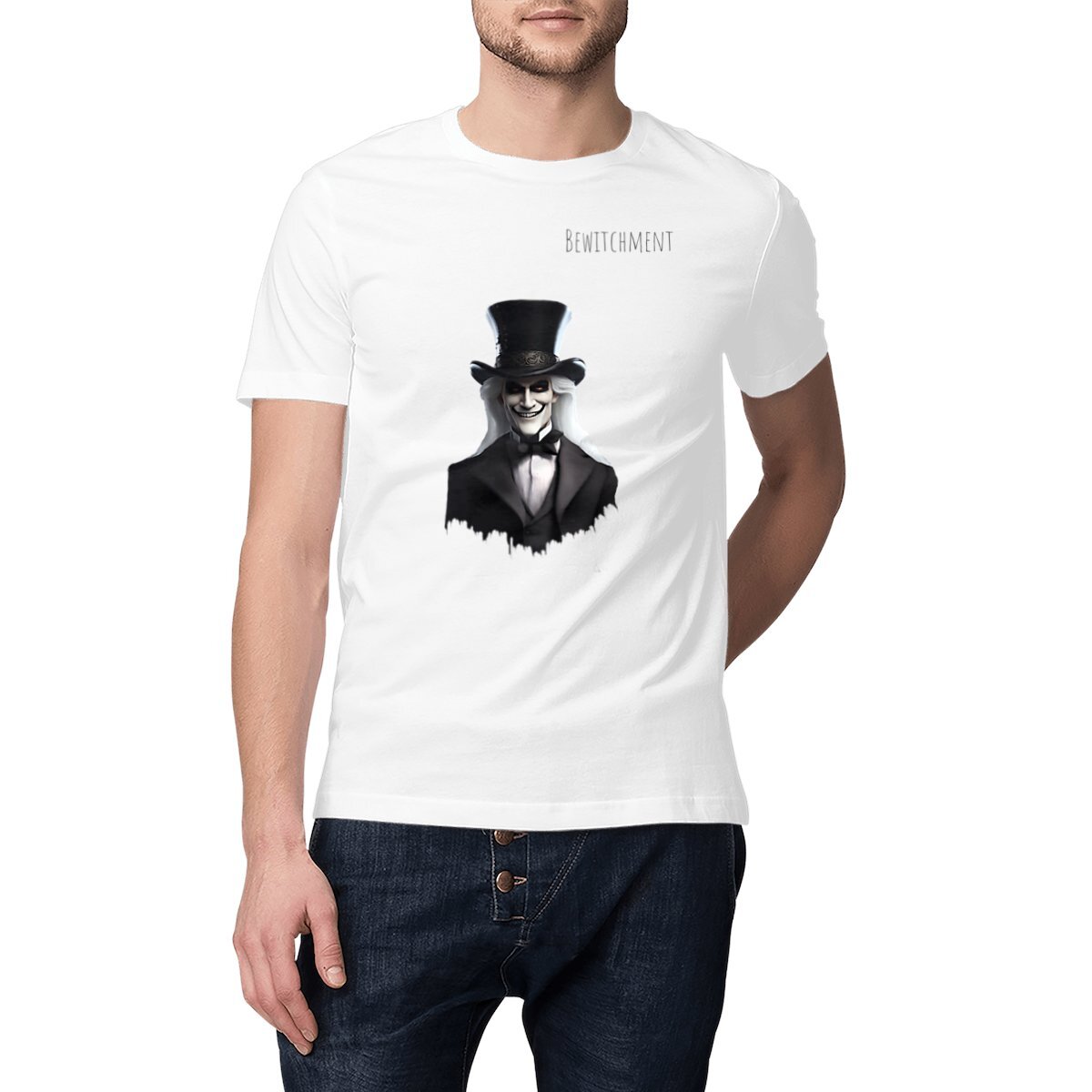 Image front Camiseta manga corta, blanca o negra, logo Bewitchment.