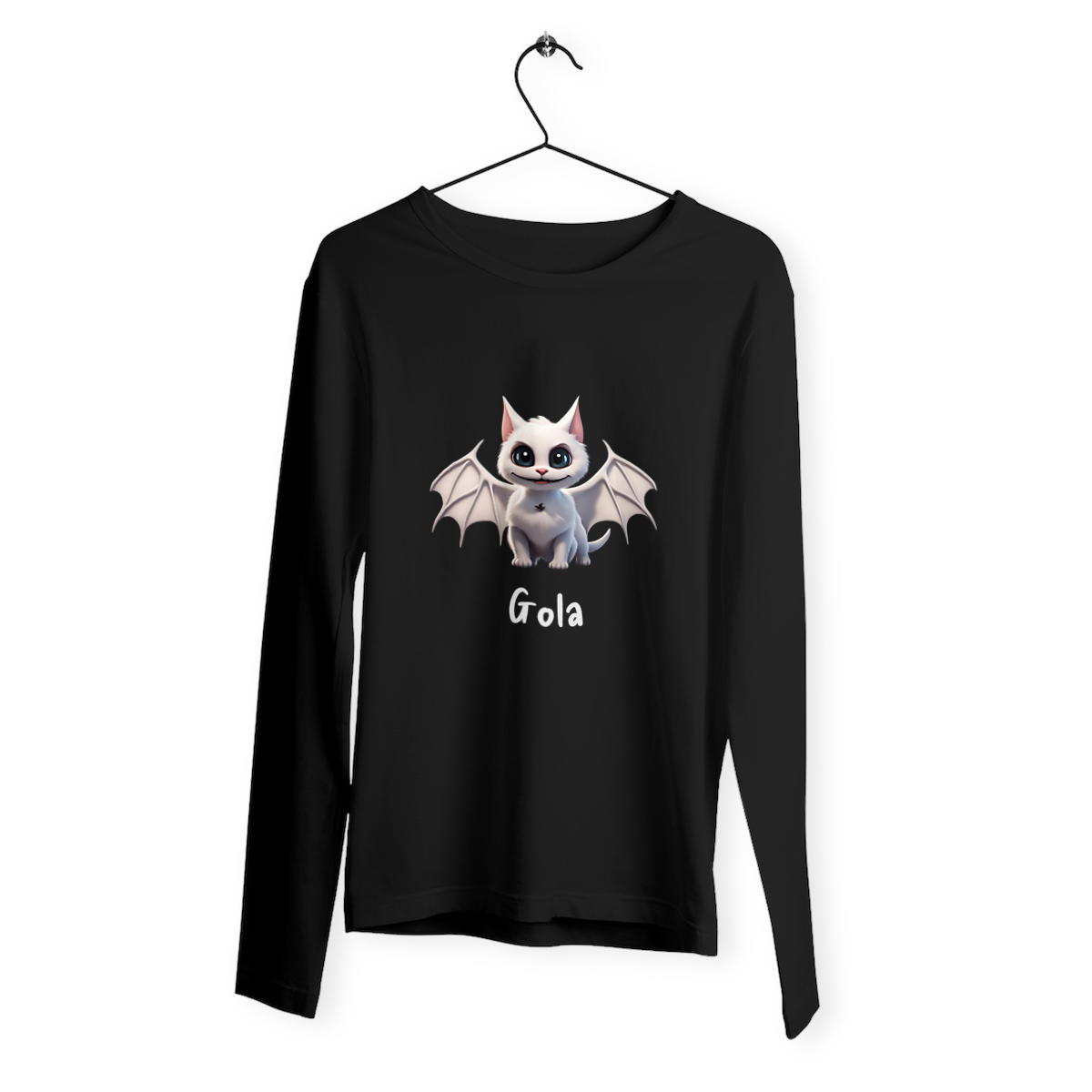 Image back Camiseta negra manga larga. Gola