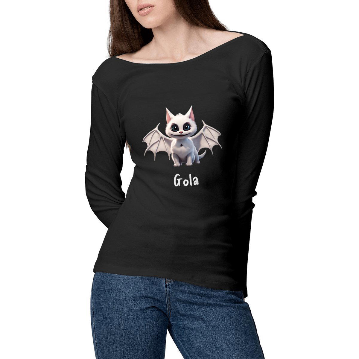 Image front Camiseta negra manga larga. Gola