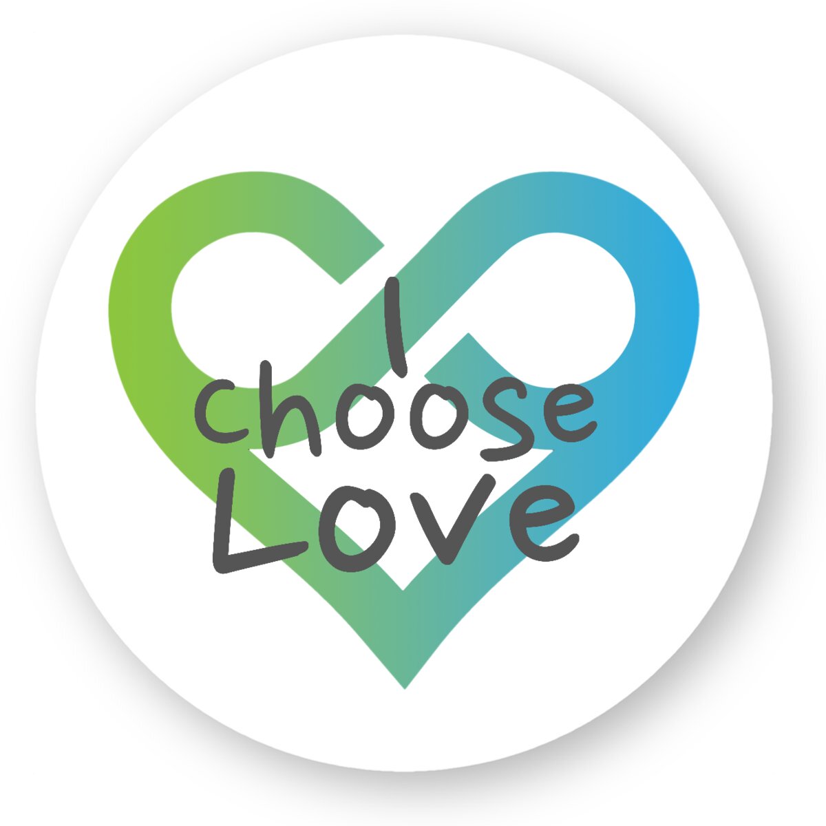 Image front Stickers ronds I Choose Love 5cm