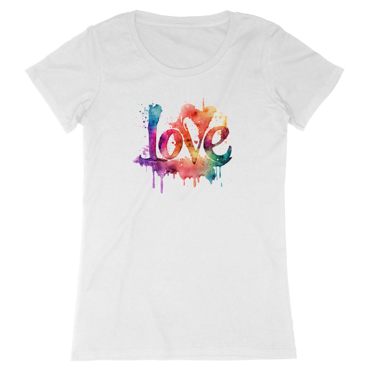 Image back T-shirt Femme Premium - Amour Aquarelle