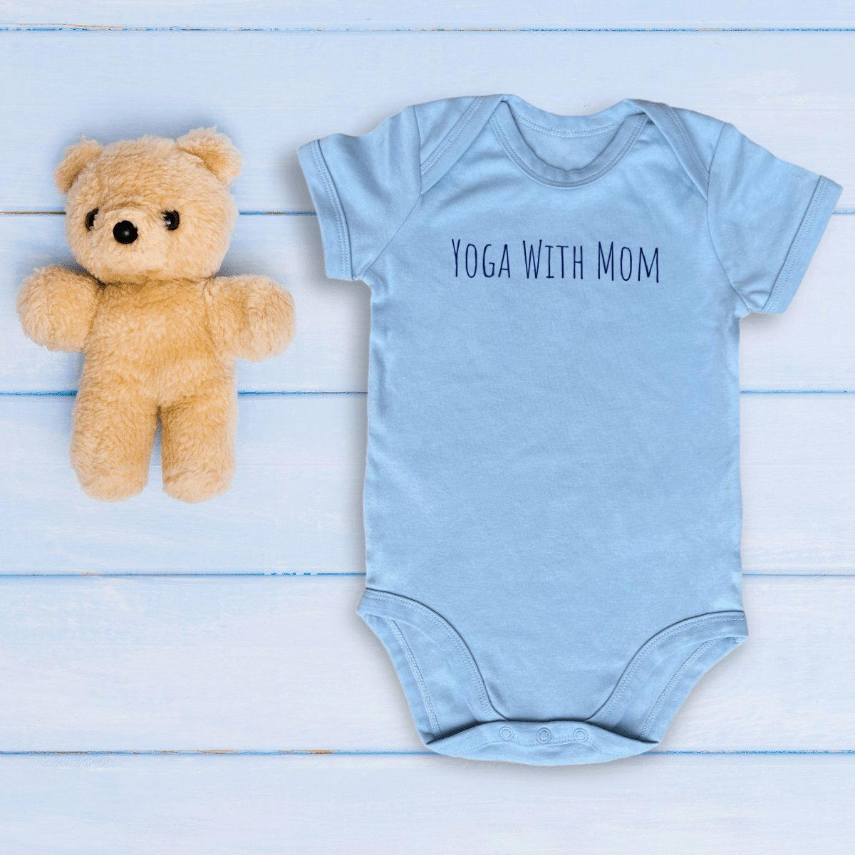 Image front Baby Bodysuit Yoga With Mom