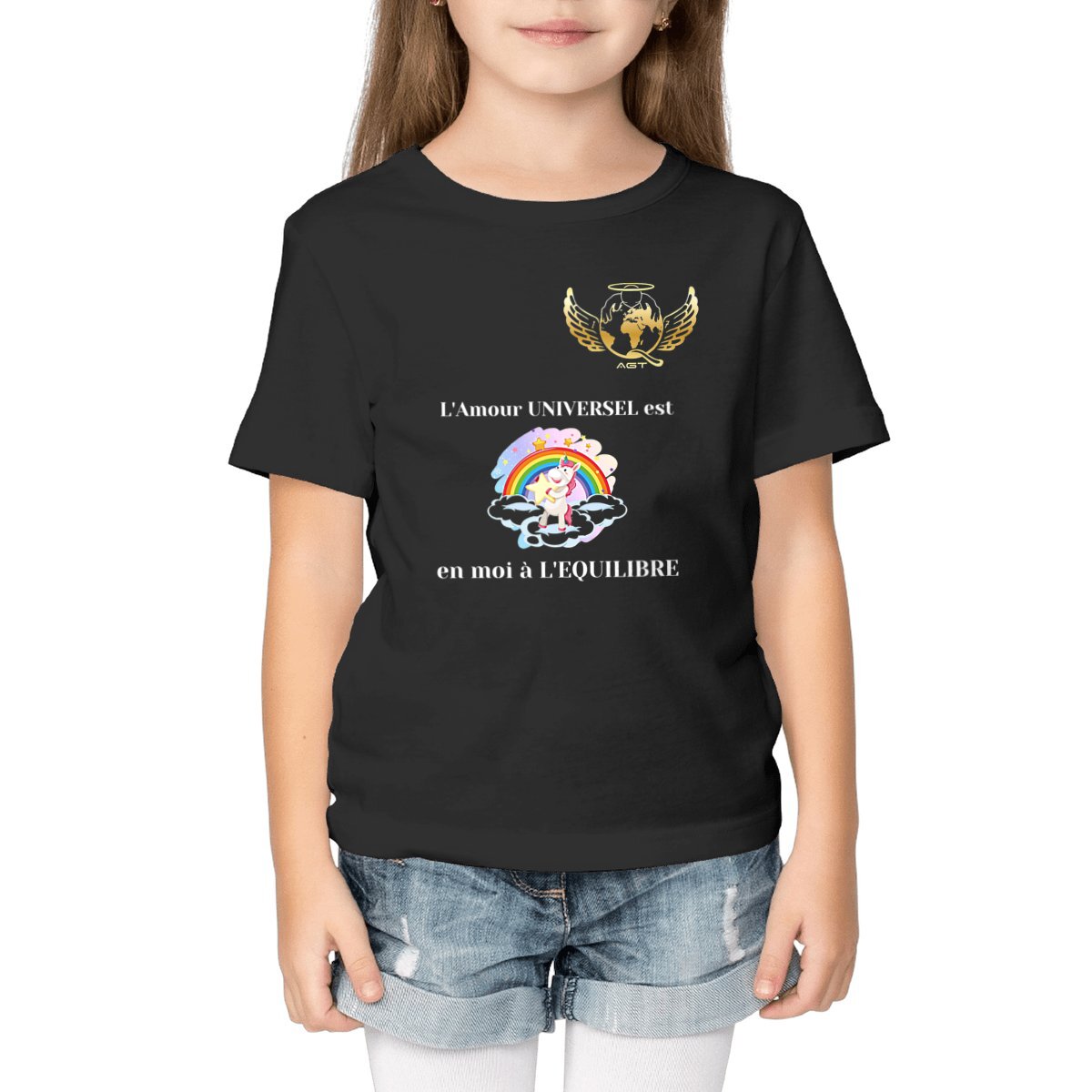 Image front T Shirt Enfant AGT Licorne - édition limitée AUTISME