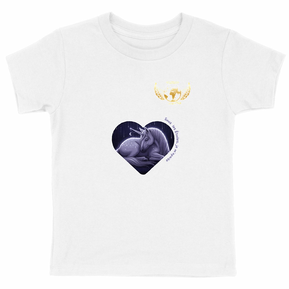 Image back T Shirt Enfant AGT Licorne Nuit Paisible - édition limitée AUTISME